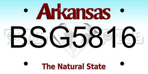 BSG5816 Arkansas License Plate