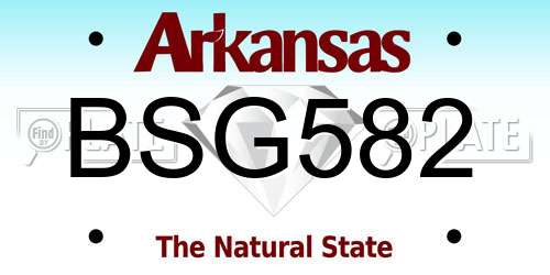 BSG582 Arkansas License Plate
