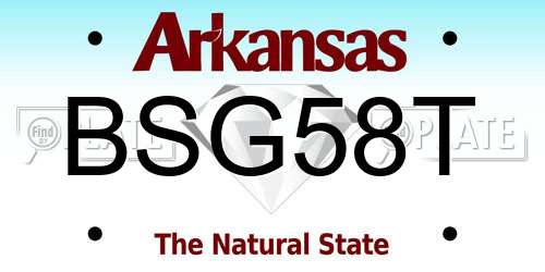BSG58T Arkansas License Plate