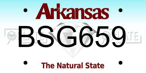 BSG659 Arkansas License Plate