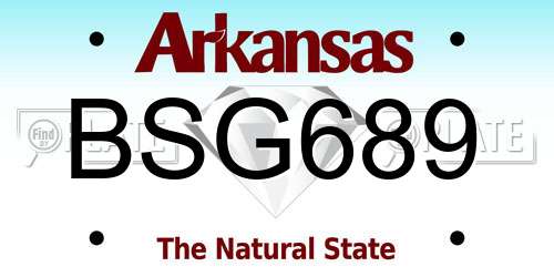 BSG689 Arkansas License Plate