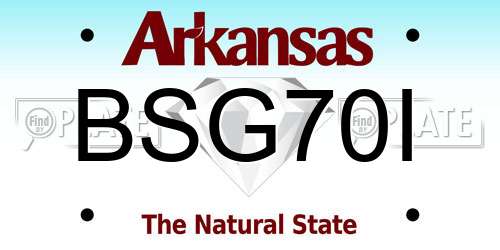 BSG70I Arkansas License Plate