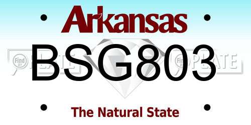 BSG803 Arkansas License Plate