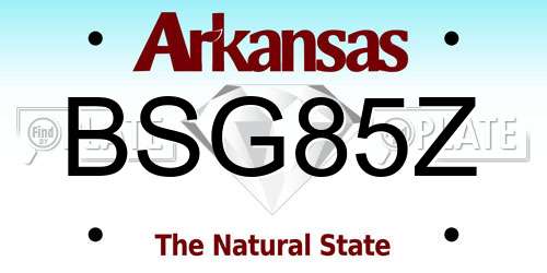 BSG85Z Arkansas License Plate