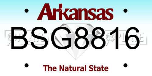 BSG8816 Arkansas License Plate