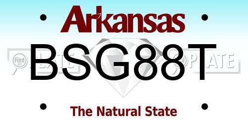 BSG88T Arkansas License Plate