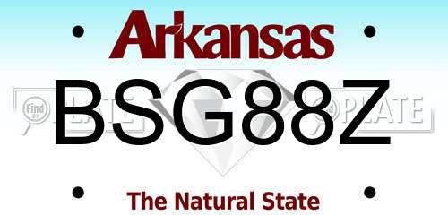 BSG88Z Arkansas License Plate