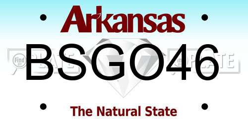 BSGO46 Arkansas License Plate