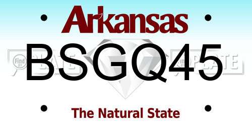 BSGQ45 Arkansas License Plate