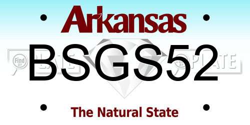 BSGS52 Arkansas License Plate