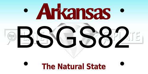 BSGS82 Arkansas License Plate