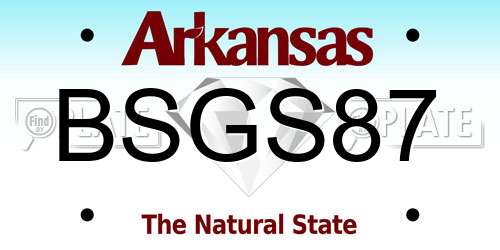 BSGS87 Arkansas License Plate