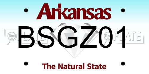 BSGZ01 Arkansas License Plate