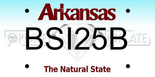 BSI25B Arkansas License Plate