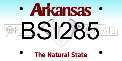 BSI285 Arkansas License Plate