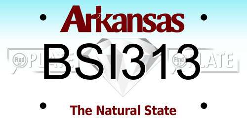BSI313 Arkansas License Plate
