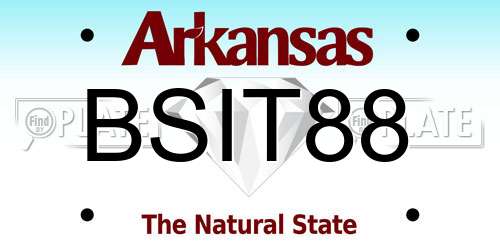 BSIT88 Arkansas License Plate
