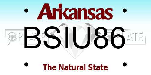 BSIU86 Arkansas License Plate