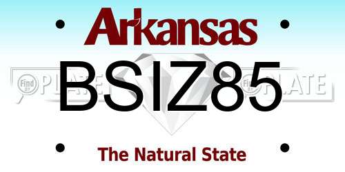 BSIZ85 Arkansas License Plate
