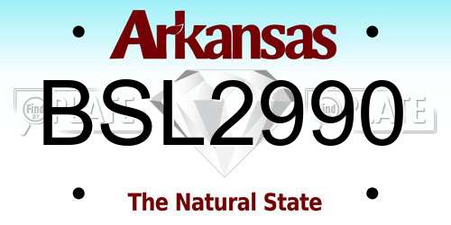 BSL2990 Arkansas License Plate