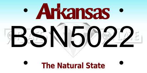 BSN5022 Arkansas License Plate