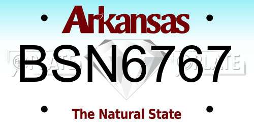 BSN6767 Arkansas License Plate