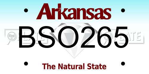 BSO265 Arkansas License Plate