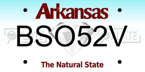 BSO52V Arkansas License Plate