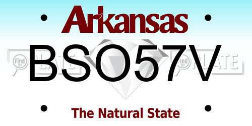 BSO57V Arkansas License Plate