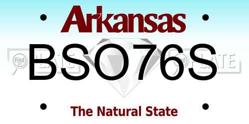 BSO76S Arkansas License Plate