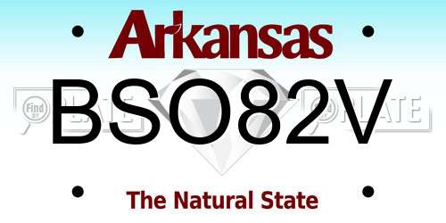 BSO82V Arkansas License Plate