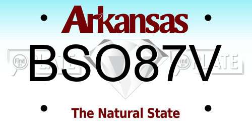 BSO87V Arkansas License Plate