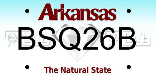 BSQ26B Arkansas License Plate
