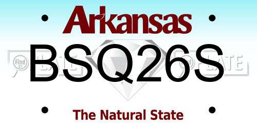 BSQ26S Arkansas License Plate