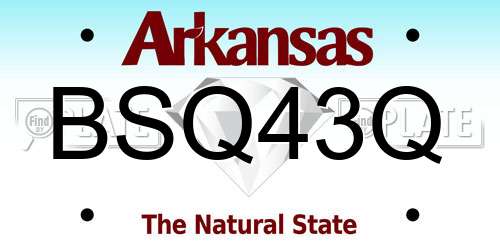 BSQ43Q Arkansas License Plate