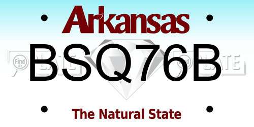 BSQ76B Arkansas License Plate