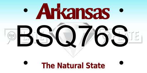 BSQ76S Arkansas License Plate