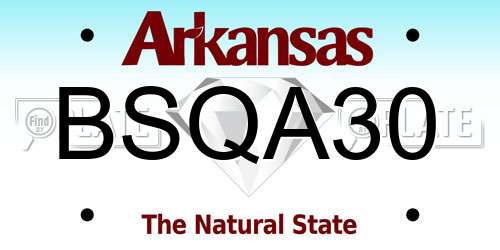 BSQA30 Arkansas License Plate