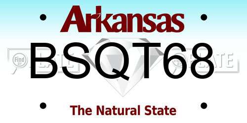 BSQT68 Arkansas License Plate
