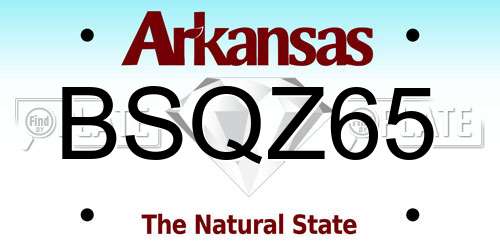 BSQZ65 Arkansas License Plate