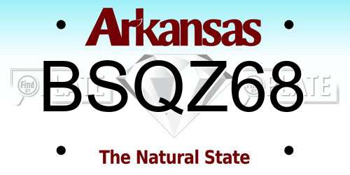 BSQZ68 Arkansas License Plate