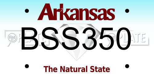 BSS350 Arkansas License Plate