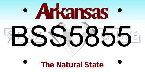 BSS5855 Arkansas License Plate