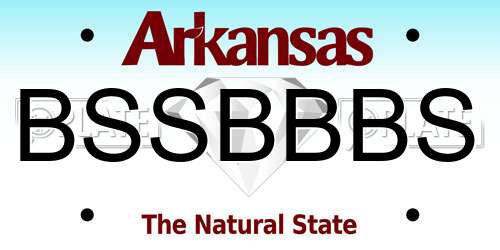 BSSBBBS Arkansas License Plate