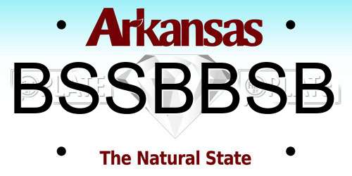 BSSBBSB Arkansas License Plate