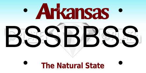 BSSBBSS Arkansas License Plate