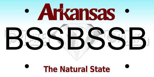 BSSBSSB Arkansas License Plate