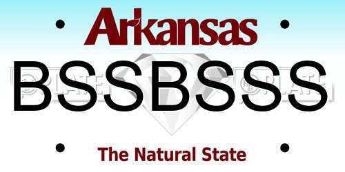 BSSBSSS Arkansas License Plate