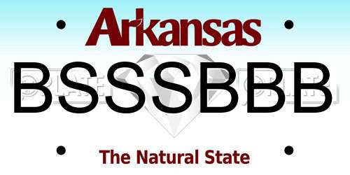 BSSSBBB Arkansas License Plate