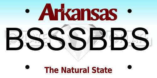 BSSSBBS Arkansas License Plate